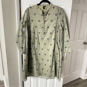 Olive Green Flowy Indian Style Kurti